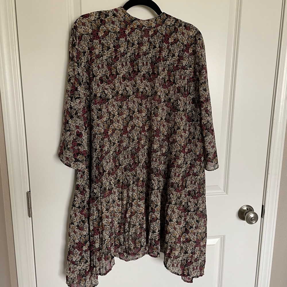 Vintage Floral Pleated Dress w/ Slip